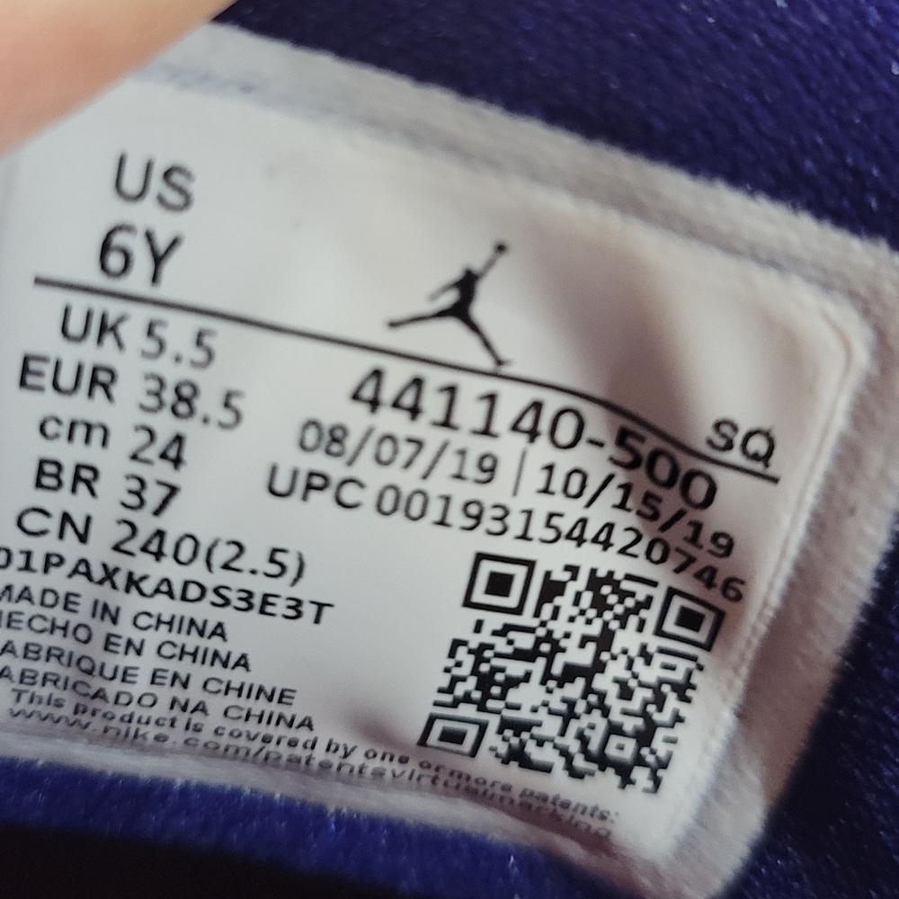 Air Jordan 3 Retro GG "Barely Grape" (2020) M6Y/W7.5 NEW W/OG BOX - Picture 10 of 11